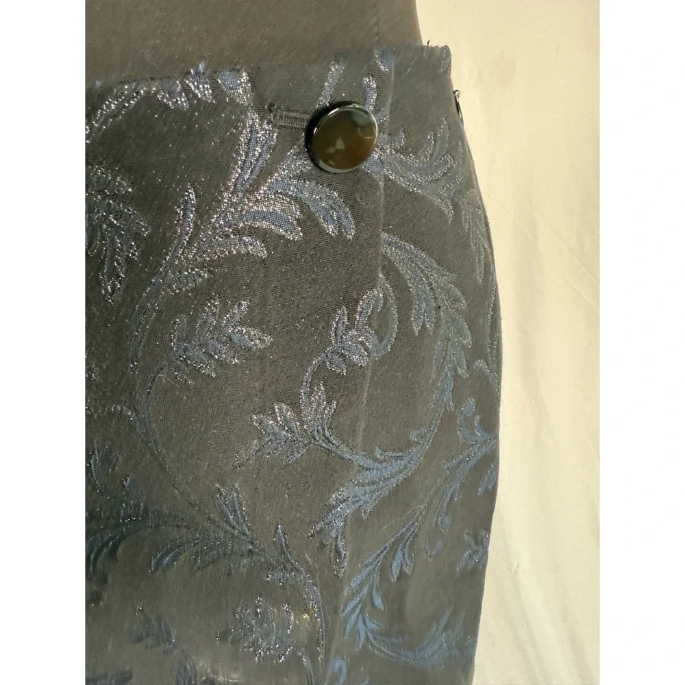 LOFT Black and Blue Floral Mini Skirt